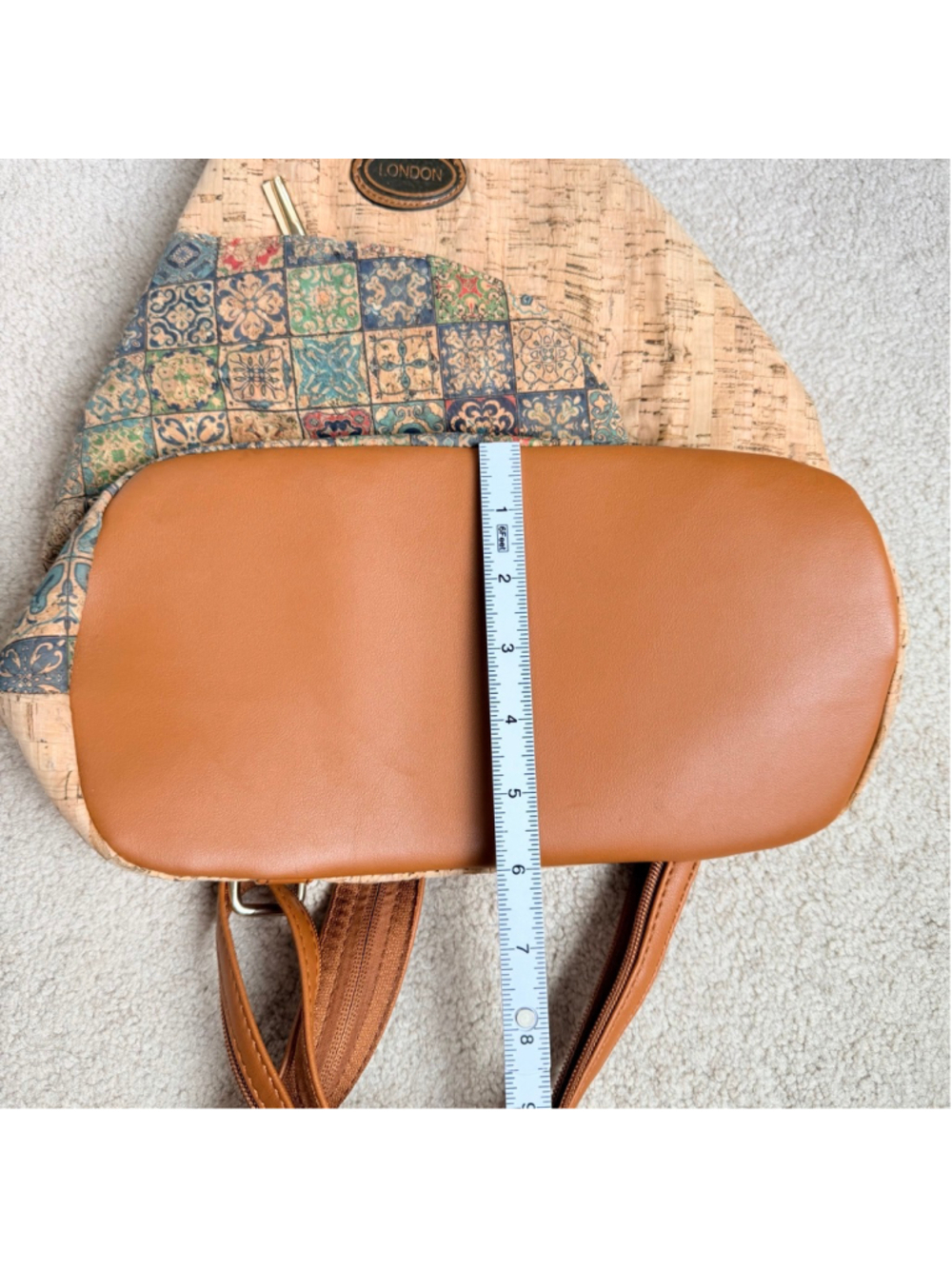 London Cork Backpack Mediterranean Style Tile Pattern - Picture 14 of 14